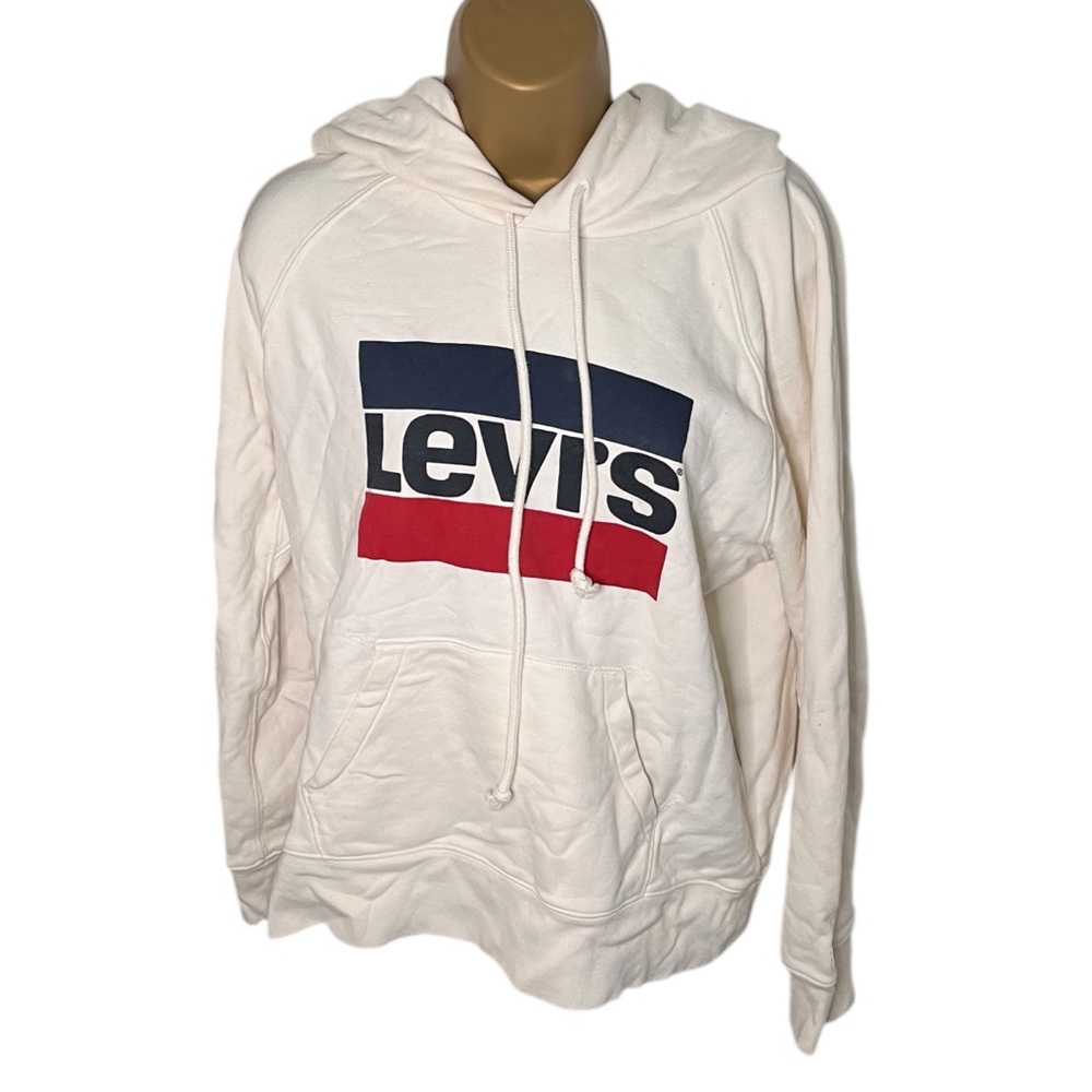 Levi’s Sportswear Graphic Logo Pullover Hoodie Off White Cream M